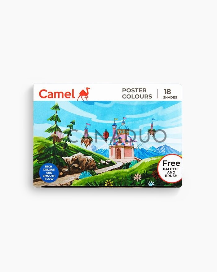 Camel Student Poster Colors - Assorted Carton Pack of 18 Shades in 10 ml - Canaduo